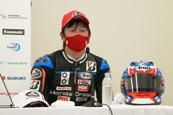 日浦大治朗（Honda Dream RT 桜井ホンダ）／2021年全日本ロード第5戦鈴鹿 JSB1000 レース2 トップ3会見