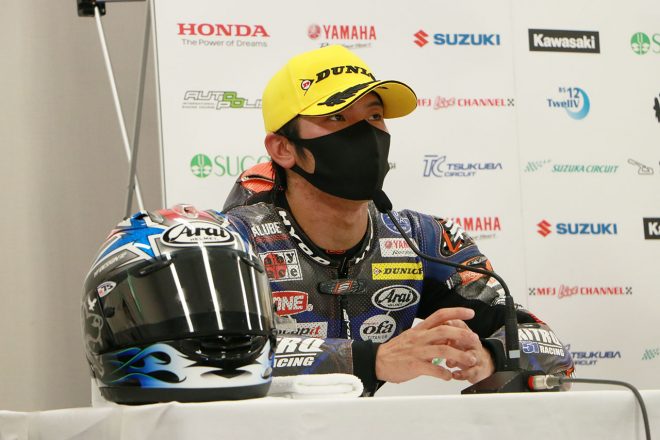 岡本裕生（BLUcRUニトロレーシング51ガレージ YAMAHA）／2021年全日本ロード第5戦鈴鹿 ST1000 決勝 トップ3会見