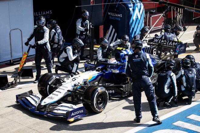 2021年F1第10戦イギリスGP　ニコラス・ラティフィ（ウイリアムズ）のピットストップ