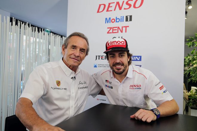 2018年のル・マンでグランドマーシャルを務めたジャッキー・イクス。ベルは5回の優勝のうち3勝をイクスとともに挙げている。