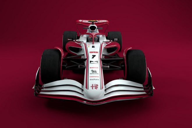 2021年型アルファロメオC41のカラーリングが施された2022年型マシンのイメージ