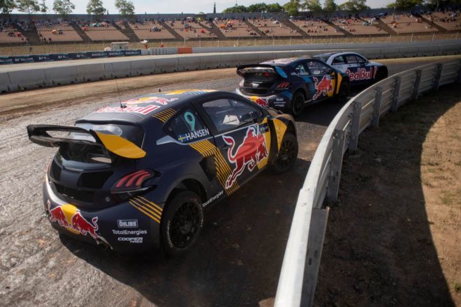 Q1こそトラブルで落としたヨハン・クリストファーソン（アウディS1 RXクワトロ）だが、週末はHansen World RX Team（ハンセン・ワールドRXチーム）との2強対決の構図に