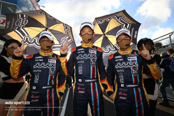 第2戦SUGOで初優勝を手にしたmuta Racing GR SUPRA（堤優威／阪⼝良平／堀⽥誠）