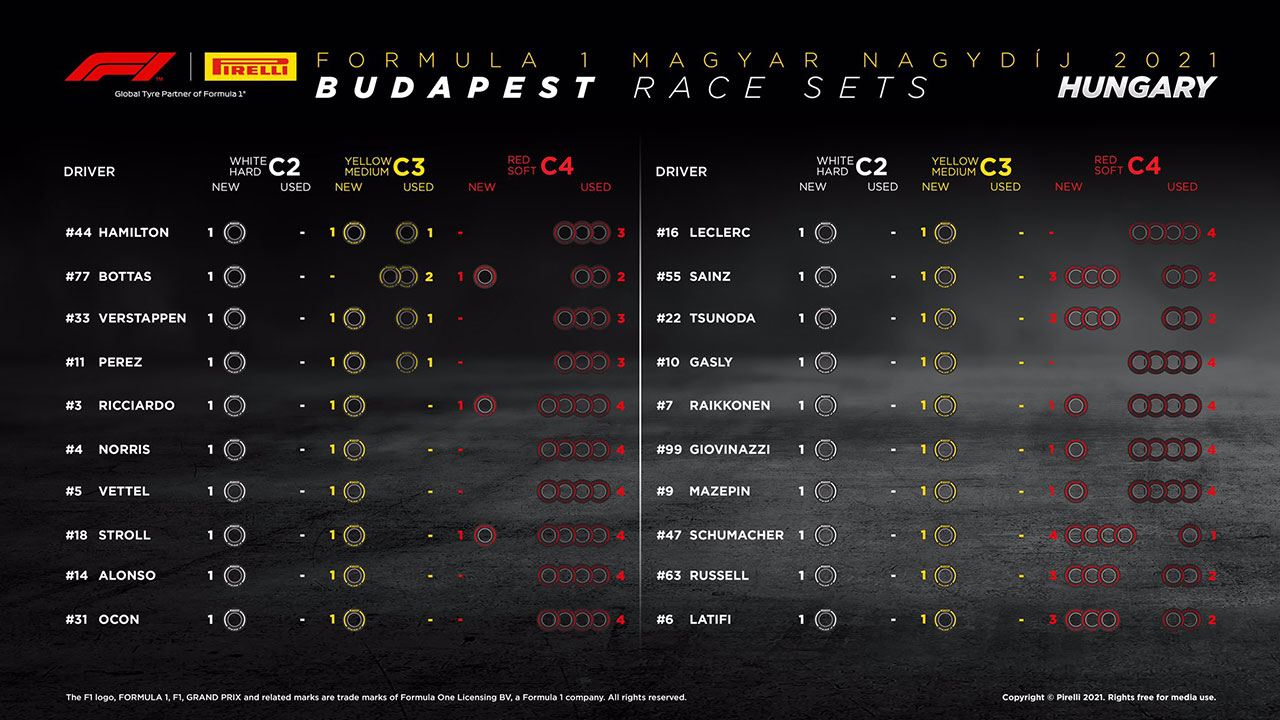 F1第11戦ハンガリーGP決勝：20人のドライバーの『持ちタイヤ』