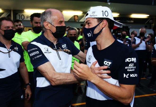 2021年F1アゼルバイジャンGP　3位を獲得したピエール・ガスリーとアルファタウリ代表フランツ・トスト