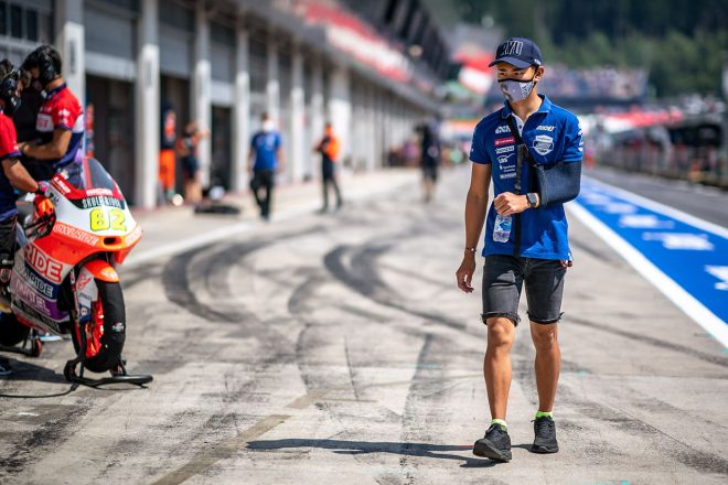 左上腕骨を骨折した山中琉聖（CarXpert PruestelGP）／2021MotoGP第11戦オーストリアGP Moto3