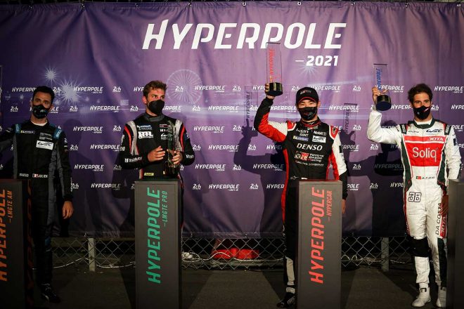 予選ハイパーポールで、各クラスのポールポジションを獲得したドライバーたち