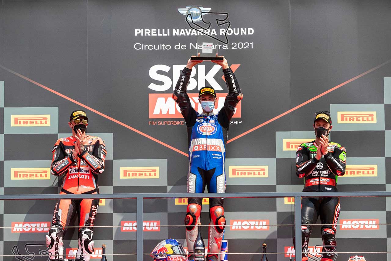 2021年SBK第7戦ナバラ　トプラク・ラズガットリオグル（Pata Yamaha with BRIXX WorldSBK）がレース2で優勝を飾る