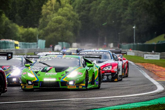 スパ24時間（シルバーカップ）に出場した666号車 ランボルギーニ・ウラカン GT3 エボ（バプティスト・ムーラン／根本悠生／マーティン・ランプ／グレン・ヴァン・ヴェルロ）