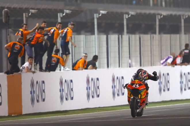 2020年第1戦カタールGPでMoto2初優勝を飾った長島哲太
