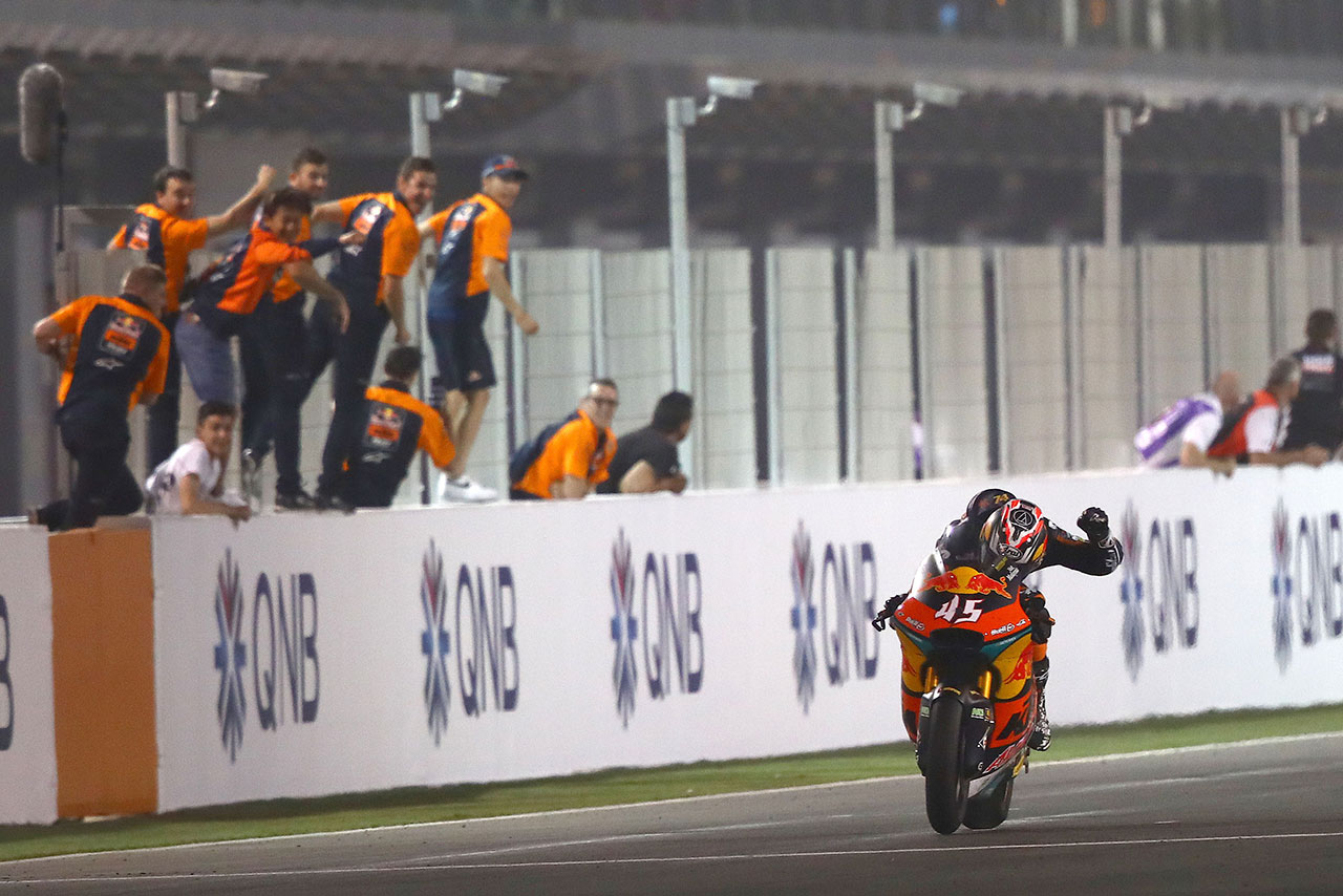 2020年第1戦カタールGPでMoto2初優勝を飾った長島哲太