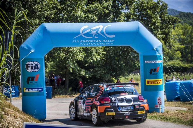 わずか1ポイント差でタイトル争いを展開していたアレクセイ・ルカヤナク（シトロエンC3 Rally2／Saintéloc Junior Team）が、ラリー開始前に撤退の憂き目に