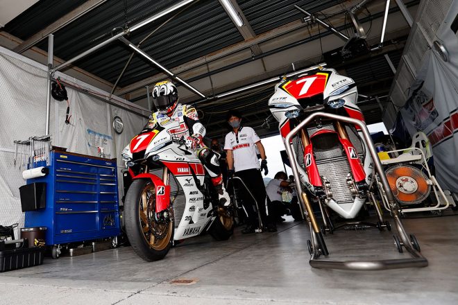 中須賀克行（YAMAHA FACTORY RACING TEAM）／2021年全日本ロード 岡山公開テスト2日目