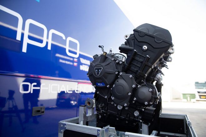Moto2エンジンサプライヤーとして直列3気筒765ccエンジンを供給しているトライアンフ