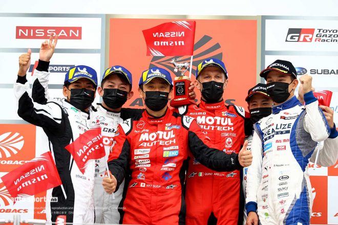 2021スーパーGT第3戦鈴鹿ではニッサンGT-Rが表彰台を独占。そのなかでミシュランがワン・ツーフィニッシュを達成