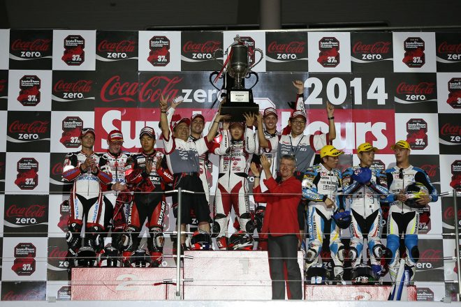 2014年に鈴鹿8耐で優勝したMuSASHi RT HARC-PRO.