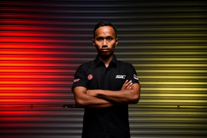 2021MotoGP第13戦アラゴンGPでMoto3クラスを走るシャリフディン・アズマン
