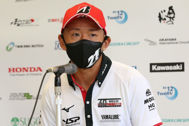 中須賀克行（YAMAHA FACTORY RACING TEAM）／2021年全日本ロード第6戦岡山 JSB1000 ポール会見