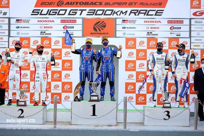 2021スーパーGT第5戦SUGO　GT300クラスの表彰台