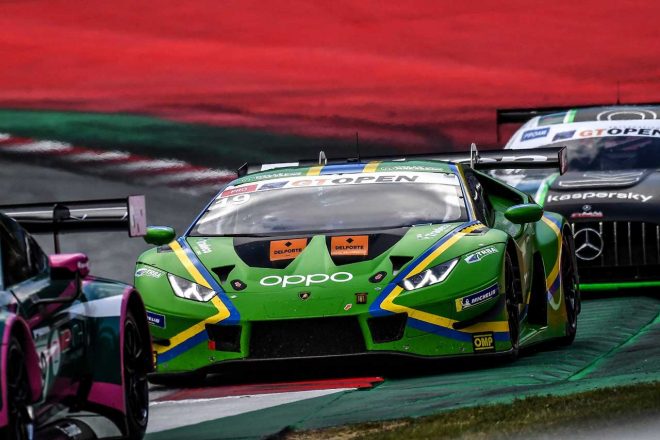 インターナショナルGTオープンに参戦する19号車ランボルギーニ・ウラカン GT3 エボ(根本悠生/バプティスト・ムーラン)