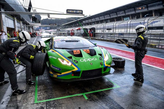 インターナショナルGTオープンに参戦する19号車ランボルギーニ・ウラカン GT3 エボ(根本悠生/バプティスト・ムーラン)