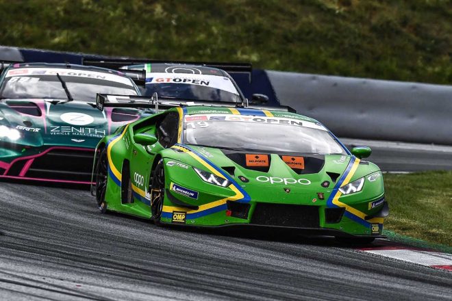 インターナショナルGTオープンに参戦する19号車ランボルギーニ・ウラカン GT3 エボ(根本悠生/バプティスト・ムーラン)