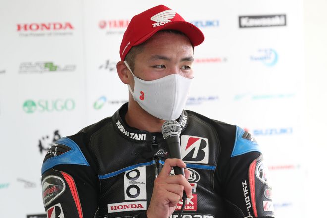 濱原颯道（Honda Dream RT 桜井ホンダ）／2021年全日本ロード第7戦オートポリス JSB1000 レース1 トップ3会見