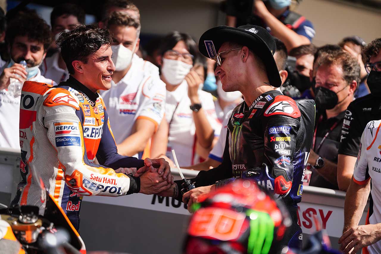 2021年MotoGP第15戦アメリカズGP　マルク・マルケス、ファビオ・クアルタラロ