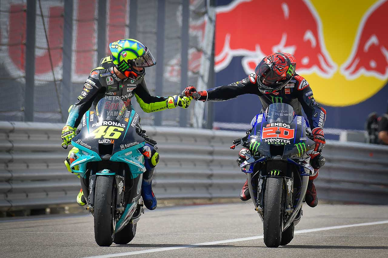 2021年MotoGP第15戦アメリカズGP　ファビオ・クアルタラロ、バレンティーノ・ロッシ