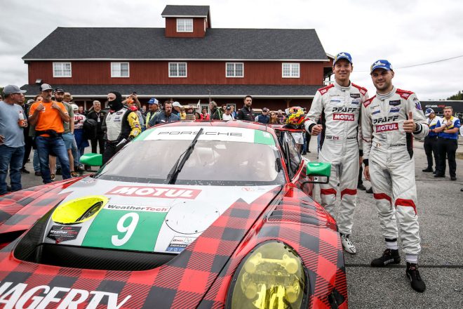 GTDクラスのポイントリーダーとして最終戦に臨むパフ・モータースポーツのザカリー・ロビション（左）とローレンス・ファントール（右）