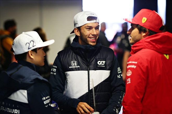 角田裕毅（アルファタウリ・ホンダ）＆ピエール・ガスリー（アルファタウリ・ホンダ）＆カルロス・サインツJr.（フェラーリ）