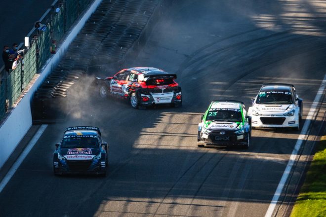 予選ヒートではクラッシュも喫したニクラス・グロンホルム（ヒュンダイi20RXスーパーカー／GRX-SET World RX Team）も決勝には進めず