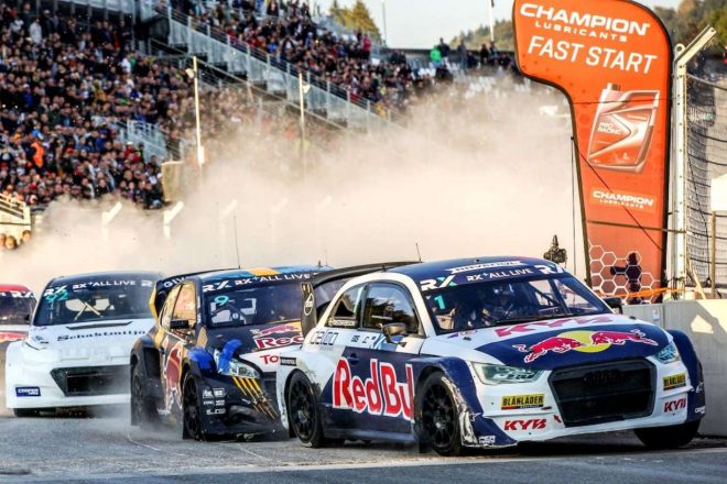 前半戦はトラブルやアクシデントで"ハンセン・ブラザーズ"の独走を許したヨハン・クリストファーソン（アウディS1 RXクワトロ／KYB EKS JC）が、ここで反撃の狼煙を上げた