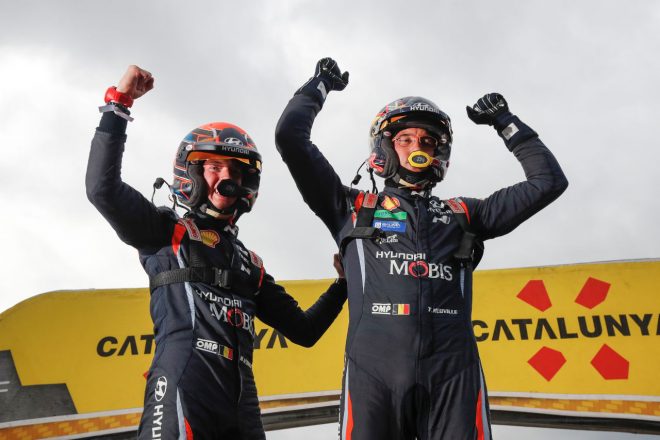 2021ラリー・スペインを制したティエリー・ヌービル／マルティン・ウィダグ組（ヒュンダイi20クーペWRC）　2021年WRC第11戦スペイン