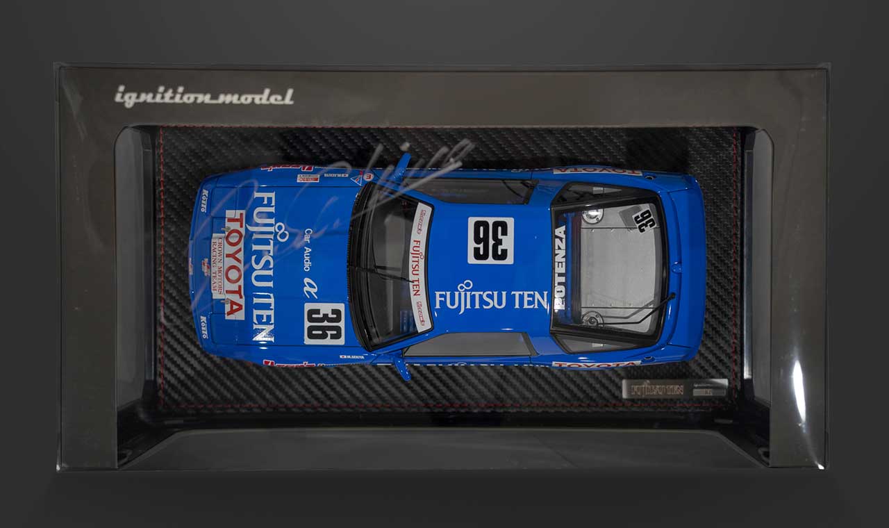 関谷正徳直筆サイン入りイグニッションモデル『富士通テン・トムス・スープラ（1/18フィギュア付）』