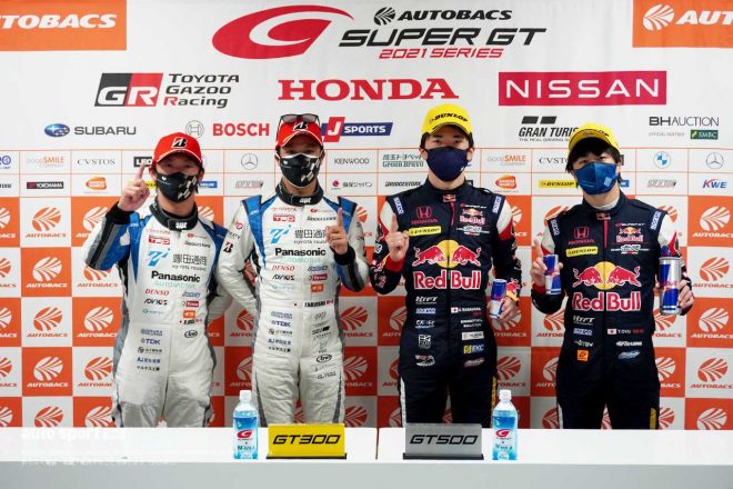 2021スーパーGT第6戦オートポリス　予選後会見に出席したドライバーたち