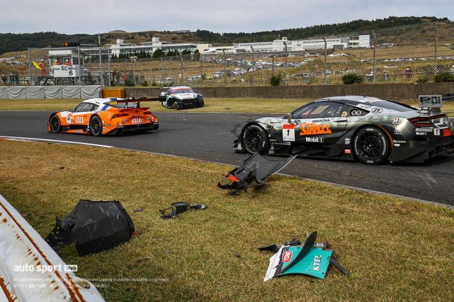 スーパーGT第6戦オートポリスでクラッシュを喫した植毛ケーズフロンティア GT-R