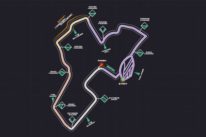 全長7kmのコースは、スタート直後から複数の"レーン"を選択可能なユニークな構成に
