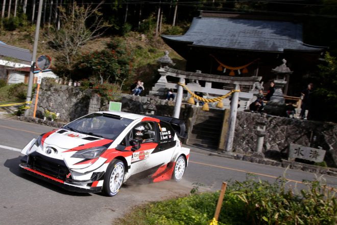 2019年11月8～10日に行われたセントラルラリー愛知・岐阜2019に登場したトヨタ・ヤリスWRC（勝田貴元）