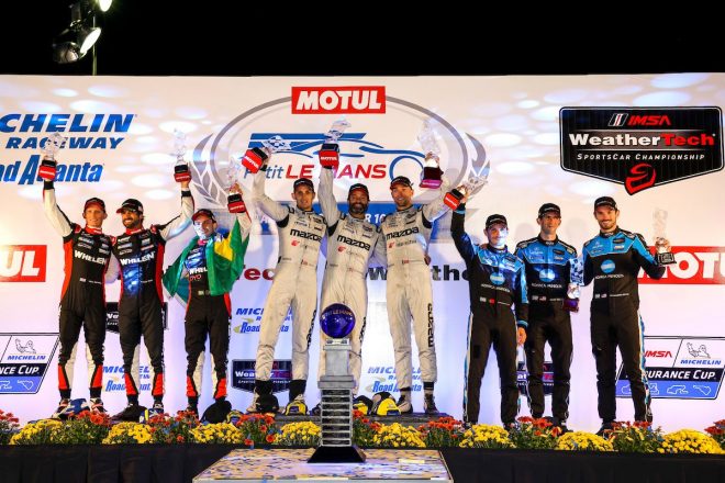 2021年IMSAウェザーテック・スポーツカー選手権第12戦プチ・ル・マンの表彰式