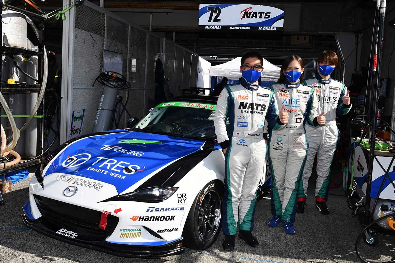 2021 スーパー耐久第6戦岡山 TRES☆TiR☆NATSロードスター（金井亮忠／猪爪杏奈／岡田衛）