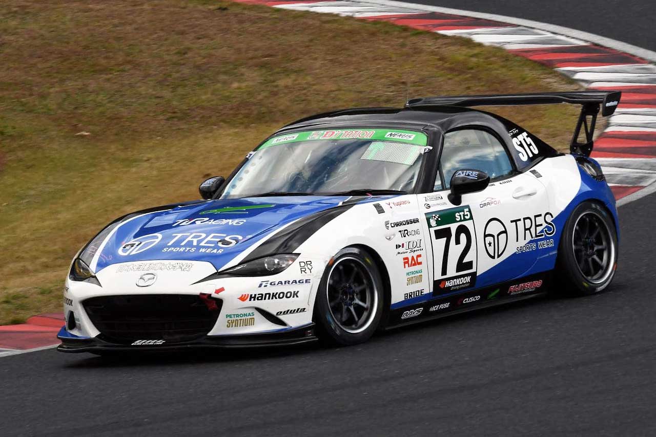 2021 スーパー耐久第6戦岡山 TRES☆TiR☆NATSロードスター（金井亮忠／猪爪杏奈／岡田衛）