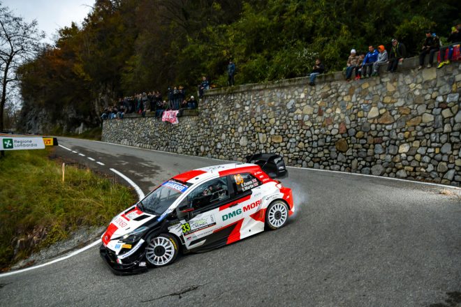 初日終了時点で総合首位に立っているエルフィン・エバンス（トヨタ・ヤリスWRC）　2021年WRC第12戦モンツァ