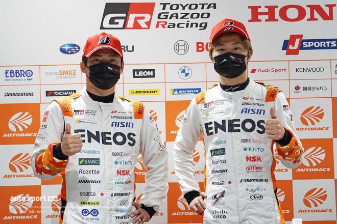 2021スーパーGT第8戦富士　GT500クラスポールポジションの大嶋和也／山下健太（ENEOS X PRIME GR Supra）