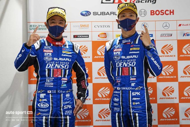2021スーパーGT第8戦富士　GT300クラスポールポジションの井口卓人／山内英輝（SUBARU BRZ R&D SPORT）
