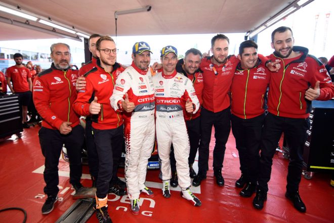 2018年WRC第12戦スペインで同コンビ最後の優勝を飾ったセバスチャン・ローブとダニエル・エレナ