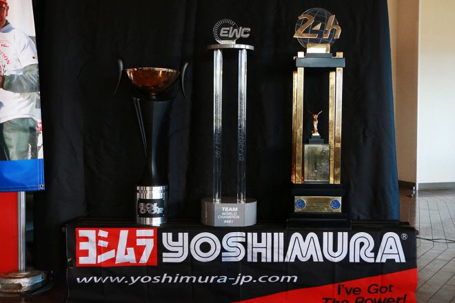 2021EWCトロフィー：ボルドール24時間（左）、EWCチャンピオン（中）、ル・マン24時間（右）