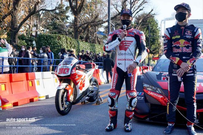 レッドブル・レースデイ終了後の会見で質問に答える中上貴晶（LCRホンダ・イデミツ）