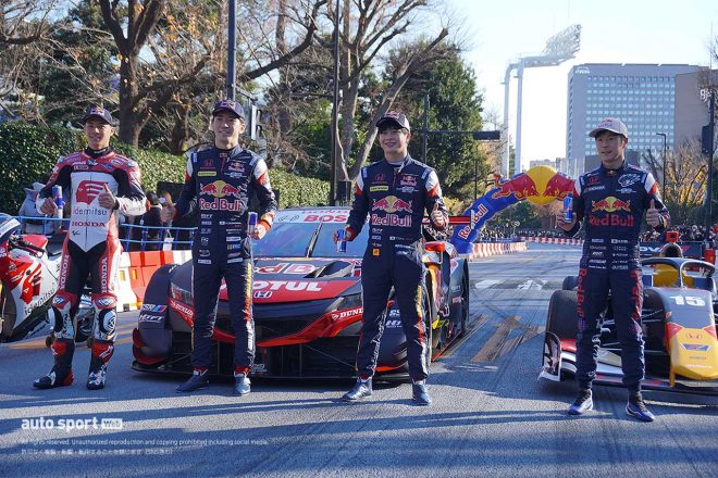 『Red Bull Race Day』に参加した中上貴晶、笹原右京、大湯都史樹、大津弘樹