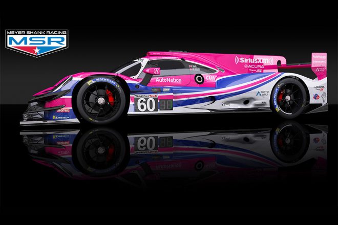 トム・ブロンクビスト／オリバー・ジャービス組がドライブする60号車アキュラARX-05。IMECではエリオ・カストロネベスが第3ドライバーを務め、デイトナではシモン・パジェノーが加わる予定だ